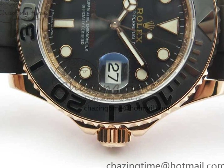 MiroTime 0308 Yacht-Master 116655 RG Wrapped D1F 1:1 Best Edition Black Ceramic Bezel 904L Steel on Oysterflex Rubber Strap A Fashionable 3060